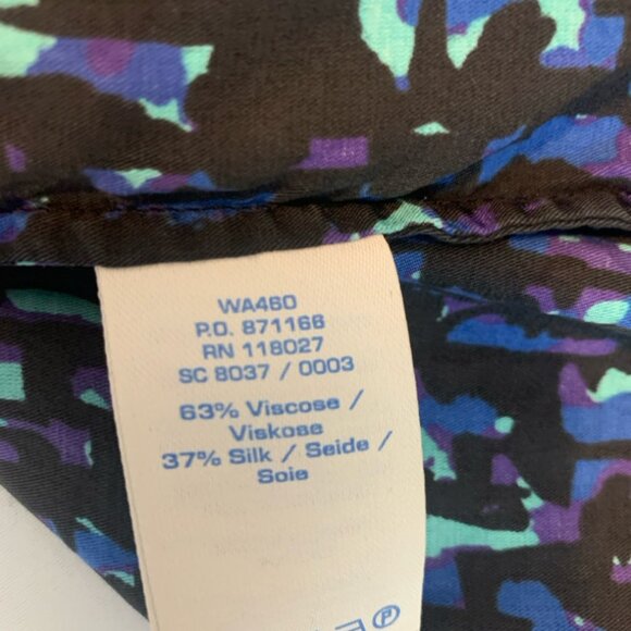 Boden Ravello Silk Blend Cap Sleeve Blouse Shirt Top Women’s Size 6 Multicolor - Picture 4 of 4